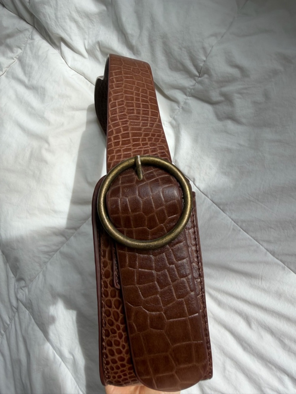 St. Agni Bianca Croc Shoulder Bag - Picture 6 of 14